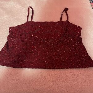 Sequin Burgundy Camisole Top